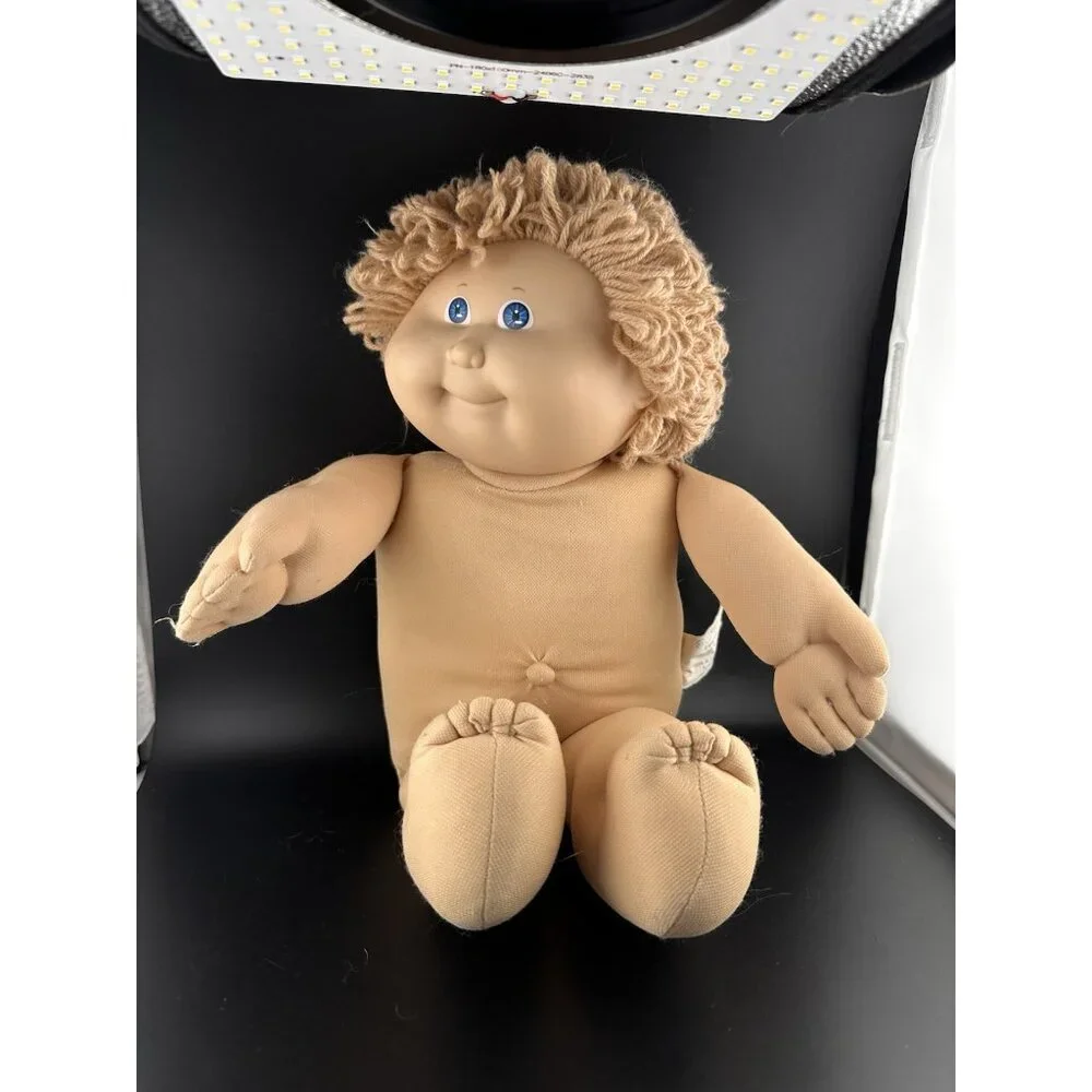 Vtg Cabbage Patch Kids 1986 Boy HM15 KT Factory Blue Eyes Wheat‎ Long Loops READ